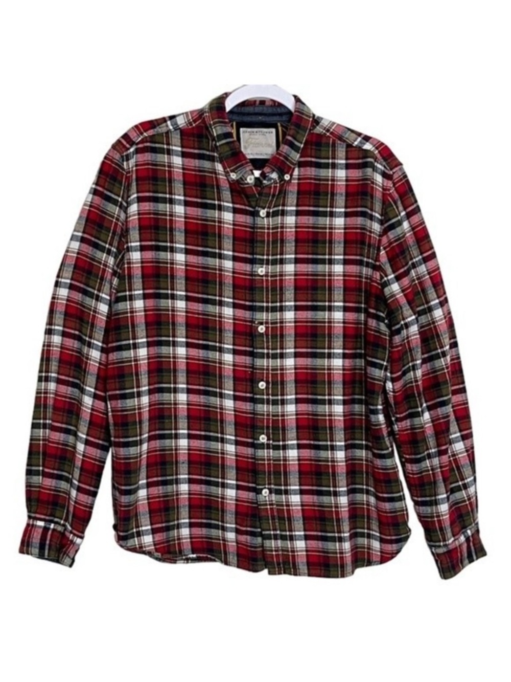 Denim & Flower Ricky Singh Flannel Shirt Plaid 100% Cotton Fall Work Chore Men X
